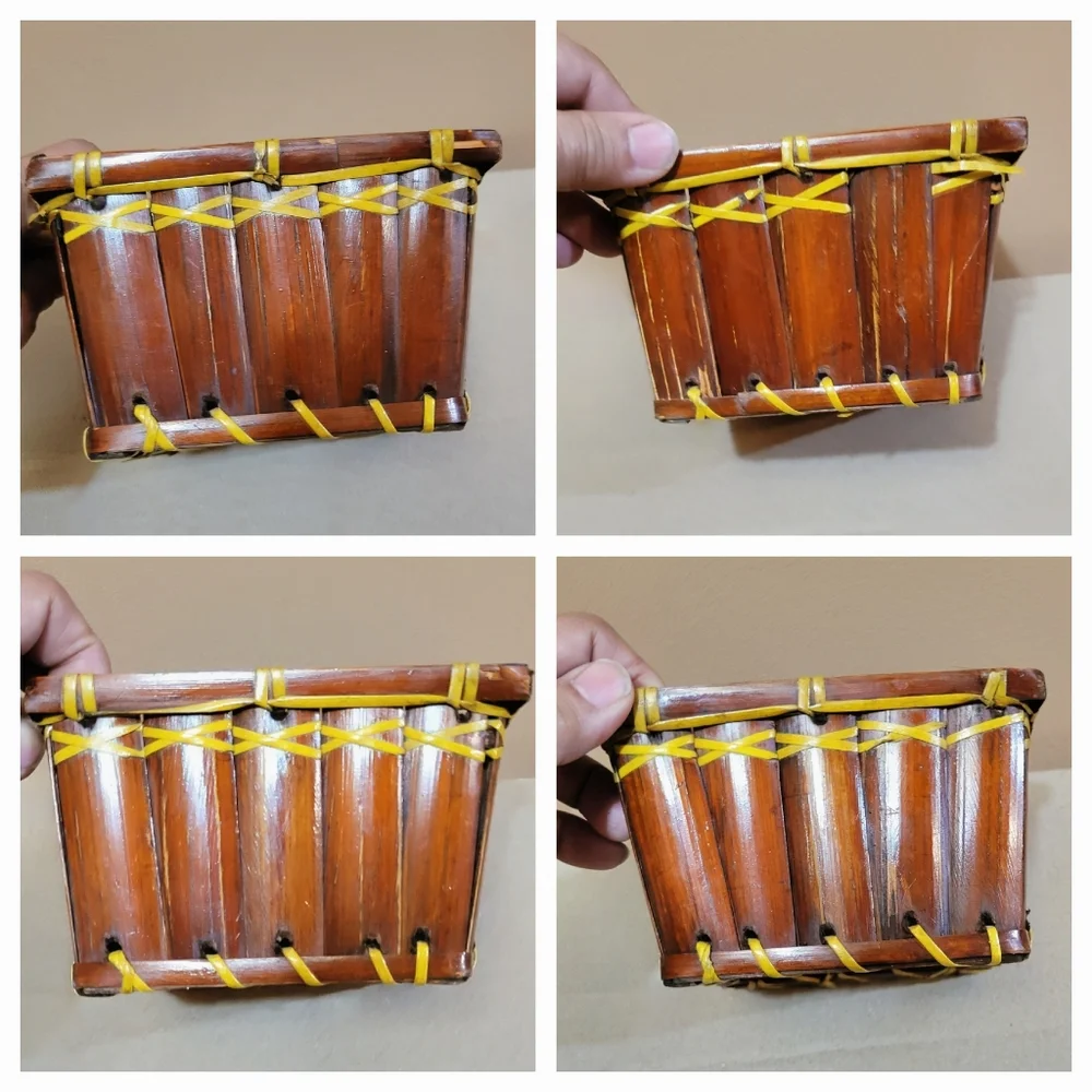 Vintage Small Handmade Bamboo Basket